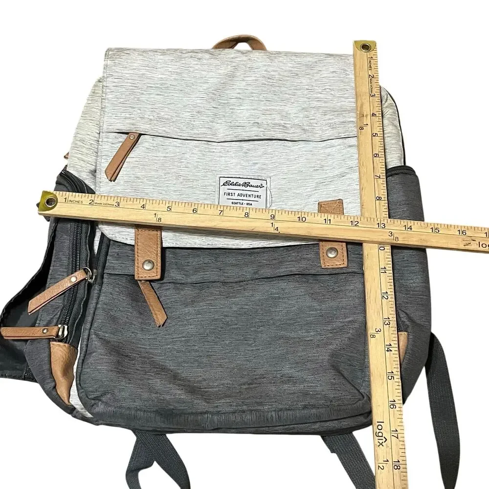 Eddie Bauer Cascade First Adventure Backpack Baby Diaper Bag - Gray 90347 EUC!